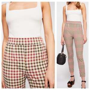 Free People Ella Kick Skinny High Rise Plaid Pants